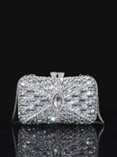 High-end Luxurious Heavy-Embroidered Shiny Champagne Bottle Rhinestone Evening Bag