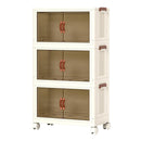 3Pcs Foldable Storage Bins with Lid Front Magnetic Door Collapsible Stackable Closet Organizer Containers with 4Pcs 360¡ Rotatable Wheels 8Pcs Small W