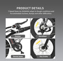 20x4.0 Inch Foldable Fat Tire Electric Bike 48V 12.5AH Extended Range Dual Disc Brakes Fenders