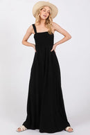 SAGE+FIG Smocked Flowy Wide Leg Jumpsuit