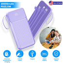 PD22.5W Fast Charger 20000mAh Fast Charging Power Bank Portable Charger with 4 Inbuilt Cables Digital Display Handle Fit For IOSPhone 15/14 Android An