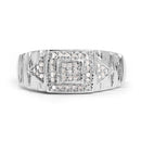 14K White Gold Plated 0.21 Carat Genuine White Diamond .925 Sterling Silver Ring