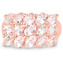 18K Rose Gold Plated 3.30 Carat Genuine Morganite .925 Sterling Silver Ring