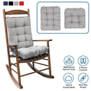 2Pcs Waterproof Rocking Chair Cushion Upper And Lower Back And Seat Sets with Non-Slip Ties Oxford Cloth Surface Polyester Filling Comfortable for Ind