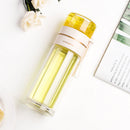 Glass Water Bottle with Tea Infuser and Double Wall