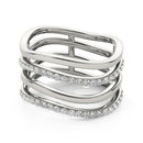 14k White Gold Multiple Band Design Ring with Diamonds (3/8 cttw)