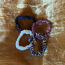 4 Pack Satin Hair Ties in Black / Brown / Cheetah / Nude | Stretchy Scrunchies Hair Accessory