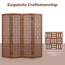 4-Panel Solid Wood Room Divider Folding Partition Stand