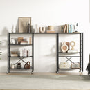 4-Tier Foldable Storage Rack with Wheels - 180 lbs Capacity