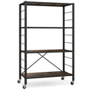 4-Tier Foldable Storage Rack with Wheels - 180 lbs Capacity