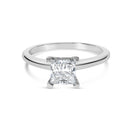 14K White Gold 1.0 Cttw Princess Lab-Grown Diamond Solitaire Engagement Ring (F-G Color, VS1-VS2 Clarity) - Ring Size 7