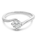 14K White Gold 4/5 Cttw Round Lab Grown Diamond Bypass Solitaire Engagement Ring (F-G Color, VS1-VS2 Clarity) - Ring Size 5