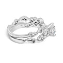 14K White Gold Lab Grown Diamond 1.0 Cttw Vintage Style Engagement Ring and Band Set - Ring Size 5