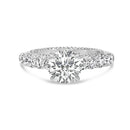 14K White Gold 3 1/5 Cttw Lab Grown Diamond Vintage Style Engagement Ring - Size 7