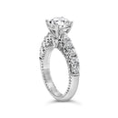 14K White Gold 3 1/5 Cttw Lab Grown Diamond Vintage Style Engagement Ring - Size 7