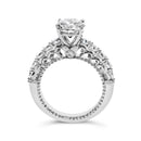 14K White Gold 3 1/5 Cttw Lab Grown Diamond Vintage Style Engagement Ring - Size 7