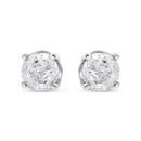 14K White Gold 3/4 Cttw Lab Grown Diamond 4-Prong Classic Stud Earrings (F-G Color, VS2-SI1 Clarity)