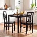 Dining Chairs Set of 2 with Cross Back and Rubber Wood Frame