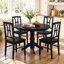Dining Chairs Set of 4 with Cross Back and Rubber Wood Frame