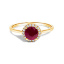 10K White Gold Purple Amethyst and 1/10 Cttw Diamond Halo Ring