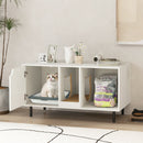 40 Inch Cat Litter Box Enclosure for 2 Cats Hidden Cat Washroom-White