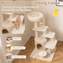 40 Inch Multi-level Cat Tower with Condo and Dangling Jingle Ball