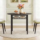 40" Round Dining Table with Storage Shelf for 4 People