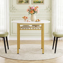 40" Round Dining Table with Storage Shelf for 4 People
