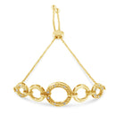 10K Yellow Gold over .925 Sterling Silver Diamond Accented Graduated Infinity Open Circle 6â€-9†Adjustable Bolo Bracelet