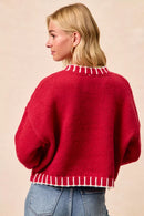 BiBi Christmas Theme Sequin Lattering Sweater