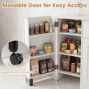 Coffee Bar Cabinet with Rolling Wheels and 3 Doors - 41.5"
