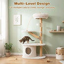 41-Inch Cat Tower with Real Wood Branches & Scratching Posts