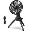 Foldable Camping Fan with Emergency Power Bank 270¡ Oscillating Rechargeable Tripod Fan for Hiking Fishing Personal Desk Fan with 4 Speeds 3 Brightnes
