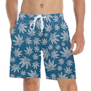 Hawaiian Style Blue and Grey Weed Swim Shorts