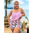 Printed Plus Size Separated Swimwear Women's High-Waisted Sports Bikini Swim Suit