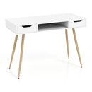42.5" Mid Century Modern Writing Desk with Metal Leg and Drawers