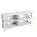 Wooden TV Stand Entertainment for TVs up to 55 Inch with X-Shaped Frame