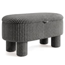 42 Inch Storage Ottoman Bench Corduroy Fabric Upholstered Foot Stool