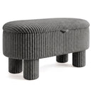 42 Inch Storage Ottoman Bench Corduroy Fabric Upholstered Foot Stool