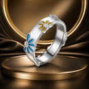 925 Sterling Silver Enamel Ring Size 6.0 for Women