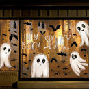 Halloween Window Stickers White Ghost Static Cling Decals And Bat Decals For Festive Storefront Decor