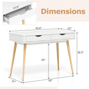 43.5 Inch Computer Desk with 2 Drawers for Small Spaces
