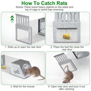 2Pcs Humane Mouse Trap Cage No Assembly Need Automatic Continuous Rat Trap with Single Way Door Reusable Catch And Release Live Cage Trap for Rodents