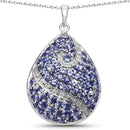 4.72 Carat Genuine Tanzanite .925 Sterling Silver Pendant