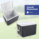 43 Quart Portable Hard Cooler with Cup Holders - Black