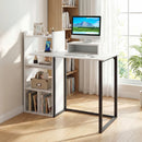 43.5" Computer Desk with Charging Station and Ergonomic Monitor Stand-White