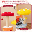 43 Inch Tall Cat Tree Cute with 2 Condos and Padded Platforms-Multicolor