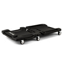 43 Inches Foldable Mechanic Creeper with Padded Headrest and Tool Trays-Black