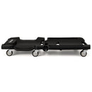 43 Inches Foldable Mechanic Creeper with Padded Headrest and Tool Trays-Black