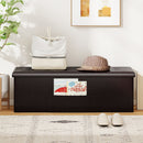 43 Inches Folding Storage Ottoman Bench Foot Rest Stool End of Bed Bench